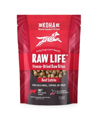 Koha Dog Grain Free Raw Freeze Dried Bites Beef 14oz.