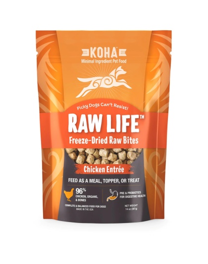 Koha Dog Grain Free Raw Freeze Dried Bites Chicken 14oz.