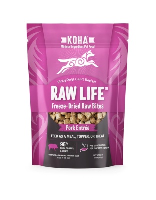 Koha Dog Grain Free Raw Freeze Dried Bites Pork 14oz.