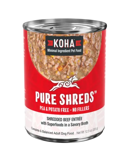 Koha Dog Grain Free Shredded Beef 12.5oz. (Case of 12)