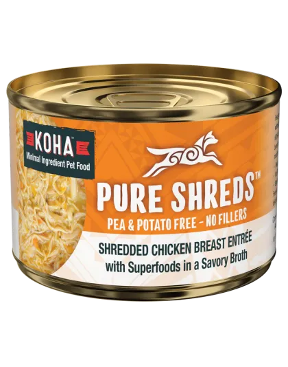 Koha Dog Grain Free Shredded Chicken 5.5oz. (Case of 12)