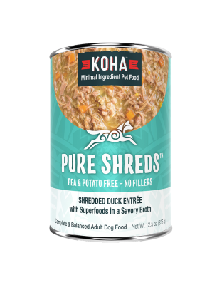 Koha Dog Grain Free Shredded Duck 12.5oz. (Case of 12)