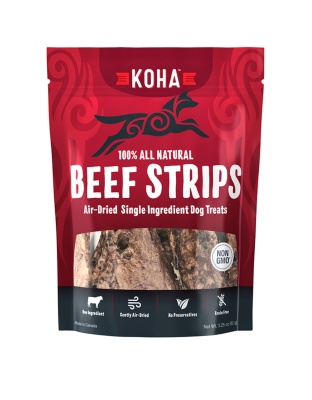Koha Dog Grain Free Air Dried Beef Strips 3.25oz.
