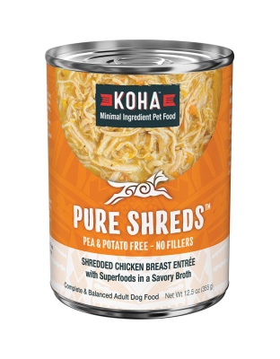 Koha Dog Grain Free Shredded Chicken 12.5oz. (Case of 12)