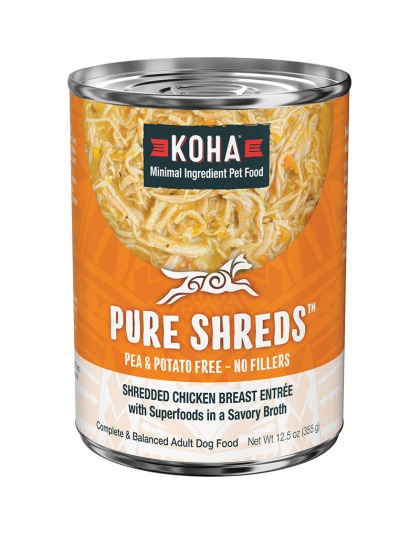 Koha Dog Grain Free Shredded Chicken 12.5oz. (Case of 12)