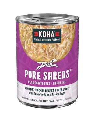 Koha Dog Grain Free Shredded Chicken And Beef 12.5oz. (Case of 12)