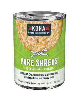 Koha Dog Grain Free Shredded Chicken And Duck 12.5oz. (Case of 12)