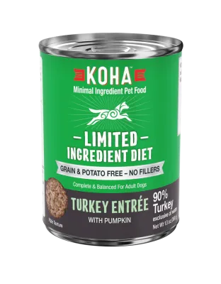 Koha Dog Limited Ingredient Grain Free 90% Turkey 13oz. (Case of 12)