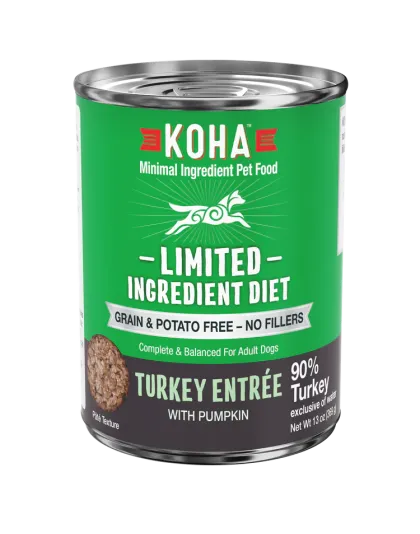 Koha Dog Limited Ingredient Grain Free 90% Turkey 13oz. (Case of 12)