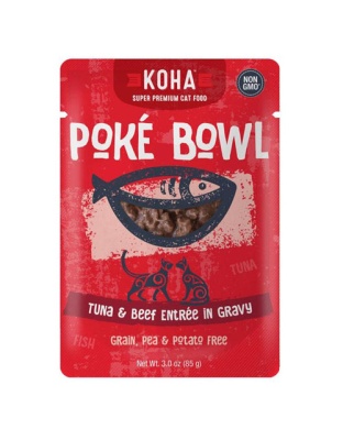 Koha Cat Grain Free Pok Tuna and Beef 3oz.(Case of 24)