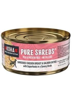 Koha Cat Grain Free Shredded Chicken and Salmon 2.8Oz (Case Of 24)