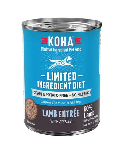 Koha Dog Limited Ingredient Grain Free 90% Lamb 13oz. (Case of 12)