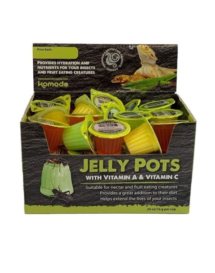 Komodo Jelly Pots Insect Food Fruit Flavor Display 1ea/0.56Oz Per Cup, 40 ct