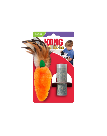 KONG Refillables Catnip Carrot with Feather Cat Toy Orange 1ea/One Size