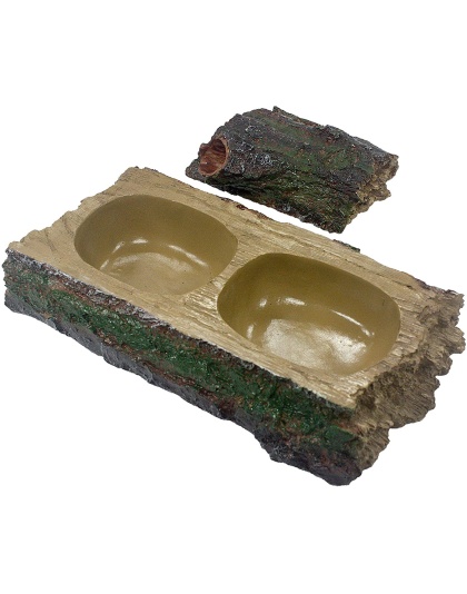 Komodo Forest Dual Feeder Bowl Brown 1ea
