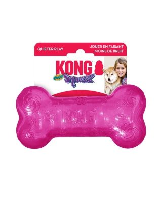 KONG Squeezz Crackle Bone Dog Toy Assorted 1ea/MD