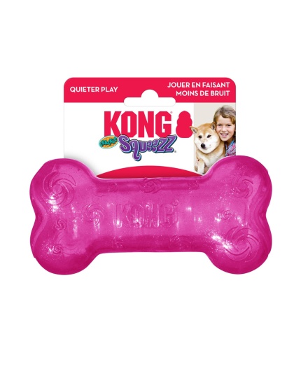 KONG Squeezz Crackle Bone Dog Toy Assorted 1ea/MD