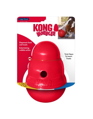 KONG Wobbler Food and Treat Dispenser Dog Toy Red 1ea/LG
