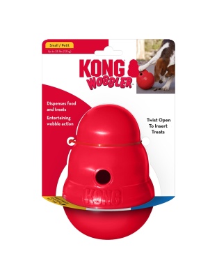KONG Wobbler Food and Treat Dispenser Dog Toy Red 1ea/SM