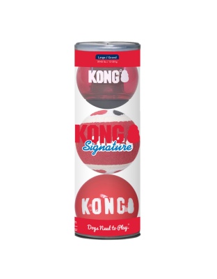KONG Signature Ball Dog Toy Assorted 1ea/LG, 3 pk