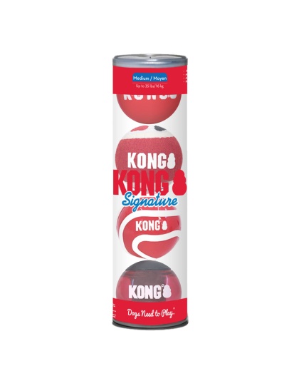 KONG Signature Ball Dog Toy Assorted 1ea/MD, 4 pk