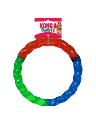KONG Twistz Ring Dog Toy Multi-Color 1ea/SM