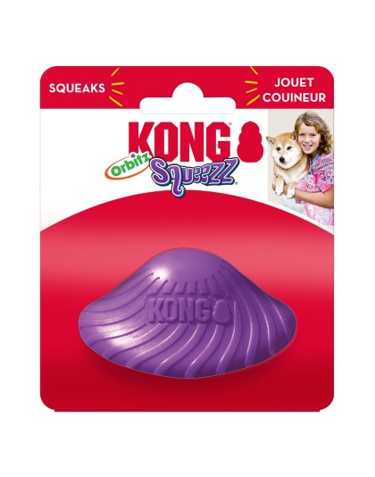 KONG Squeezz Orbitz Dog Toy Saucer Assorted 1ea/SM/MD