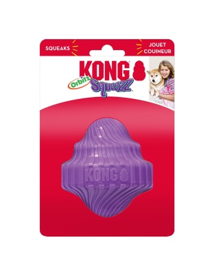 KONG Squeezz Orbitz Dog Toy Spin Assorted 1ea/SM/MD
