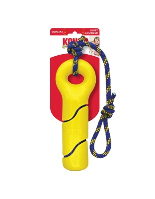 KONG Squeezz Tennis Buoy w/Rope Dog Toy Yellow 1ea/LG