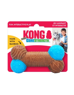 KONG CoreStrength Bamboo Bone Dog Toy Blue/Red 1ea/SM