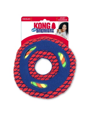 KONG Sneakerz Sport Disc with Rope Dog Toy 1ea/MD