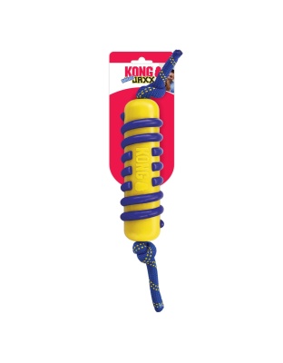 KONG Jaxx Brights Stick with Rope Dog Toy Yellow/Blue 1ea/LG