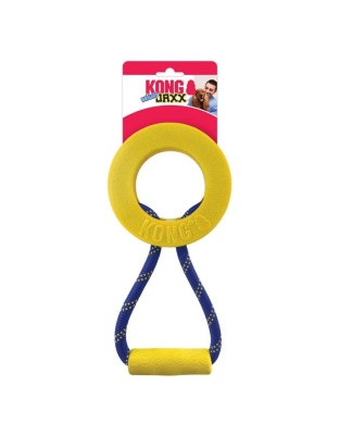 KONG Jaxx Brights Tug with Ring Dog Toy Yellow/Blue 1ea/LG
