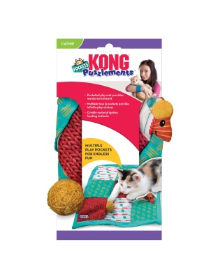KONG Puzzlements Pockets Catnip Toy Multi-Color 1ea