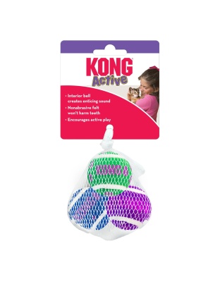 KONG Tennis Ball with Bells Cat Toy Multi-Color 1ea/One Size