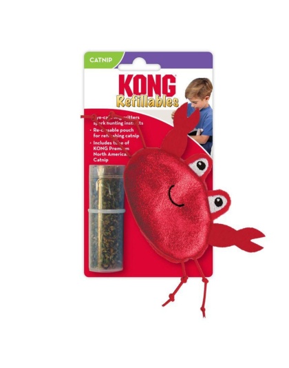 KONG Refillables Critter Catnip Cat Toy Crab 1ea/One Size