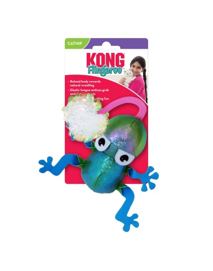 KONG Flingaroo Frog Catnip Cat Toy Multi 1ea/One Size