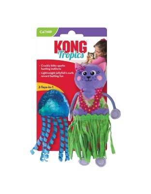 KONG Tropics Hula Cat & Jelley Fish Cat Toy 1ea/2 Pc