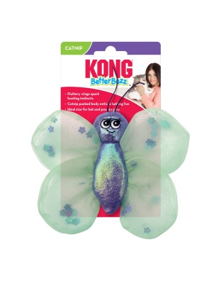 KONG Better Buzz Butterfly Catnip Cat Toy Purple/Green 1ea/One Size