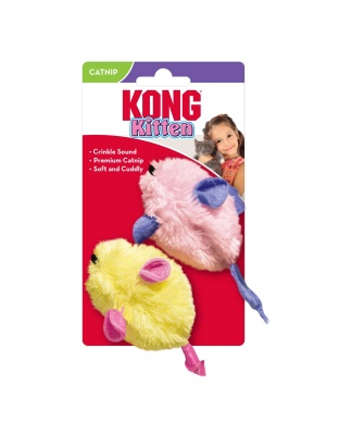 KONG Kitten Plush Catnip Mice Toy Assorted 1ea/One Size, 2 pk