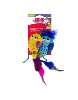 KONG Pull-A-Partz Luvs Cat Toy Yellow & Blue 1ea/One Size