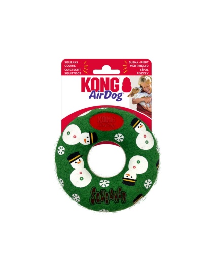 KONG Holiday AirDogs Donut Squeaker Dog Toy 1ea/MD