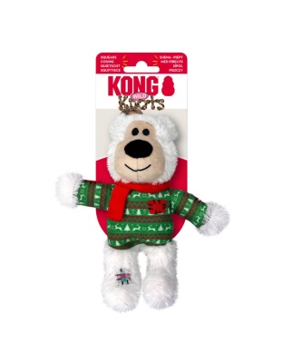 KONG Holiday Wild Knots Bear Dog Toy AssortedColors, 1ea/SM/MD