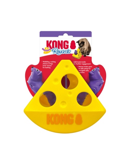 KONG Rewards Rocker Cheese Treat Dispenser Cat Toy 1ea/One Size