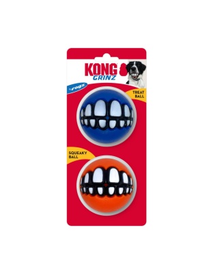 KONG Grinz by Rogz Variety Ball Dog Toys 1ea/LG, 2 pk