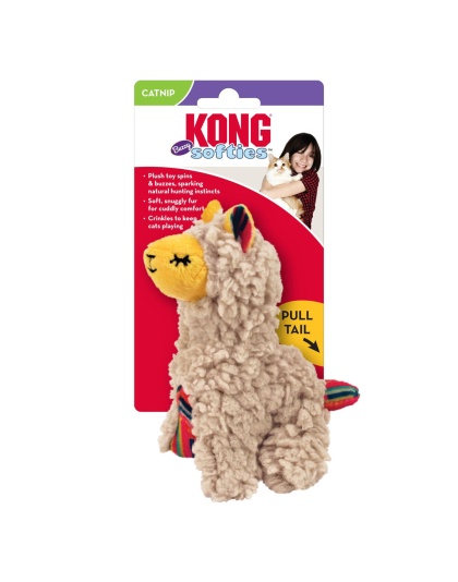 KONG Softies Buzzy Llama Catnip Toy Beige 1ea/One Size