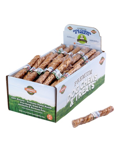Lennox Beef Tripe Twisted Stick 6" Shrinkwrap Display Box  (Case of 70)
