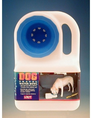 Lixit Water Boy Travel Bottle with Bowl White 1ea