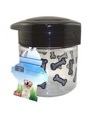 Lixit Dog Treat Jar Container Grey/Clear 1ea/MD