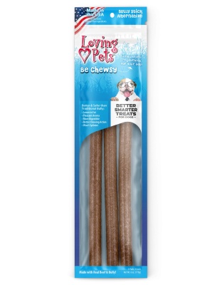 Loving Pets Be Chewsy Bully Stick Alternative Dog Treat 1ea/10 in, 3 pk